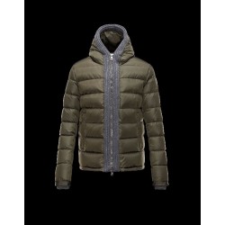 Moncler CANUT Lightweight Knitted Collar Military green Jackets Nylon/Pa Mens 41311219AU