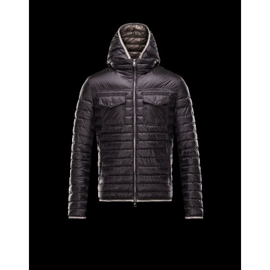 Moncler CLOVIS Ultralight Turtleneck Black Jackets Nylon/Polyamide Mens 41411429UD