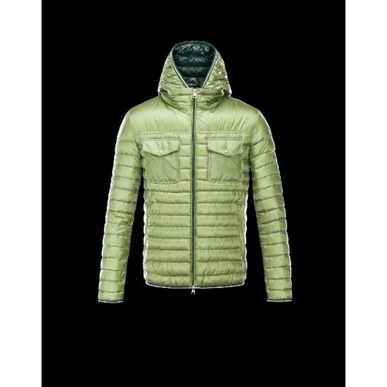 Moncler CLOVIS Ultralight Turtleneck Green Jackets Nylon/Polyamide Mens 41411429EG