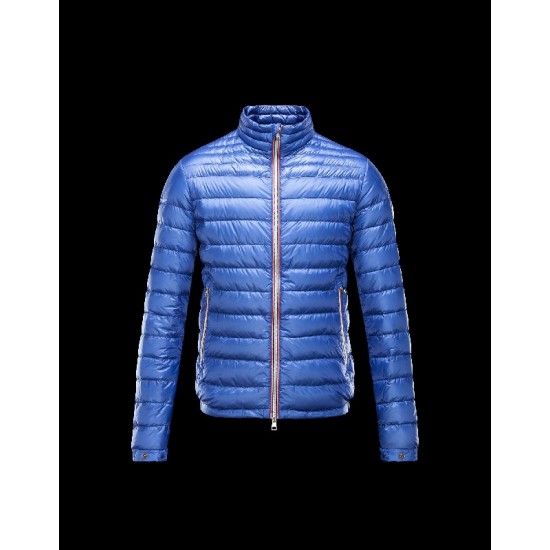 Moncler DANIEL Ultralight Turtleneck Bright blue Jackets Nylon/Polyamide Mens 41411430BT