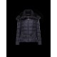 Moncler Detachable Wide Neckline Dark blue Jackets Flannel Wool/Polyamide Womens 41475664KO