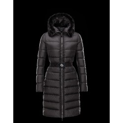 Moncler FABREFUR Detachable Turtleneck Black Coats Polyester/Beaver Womens 41456774HQ