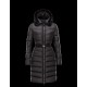 Moncler FABREFUR Detachable Turtleneck Black Coats Polyester/Beaver Womens 41456774HQ