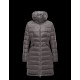 Moncler FLAMME Inner Hood Turtleneck Steel grey Coats Nylon Womens 41381023UH