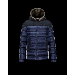 Moncler GORAN Turtleneck Dark blue Jackets Nylon/Polyamide Mens 41466470EI