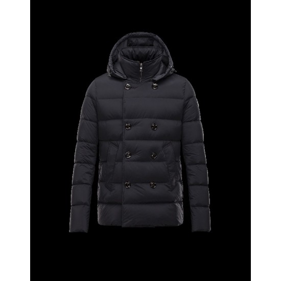 Moncler LOIRAC Detachable Hood Turtleneck Black Jackets Elastane/Nylon Mens 41378031GH