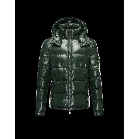 Moncler Maya Detachable Hood Green Jackets Nylon/Polyamid Mens 41236584QX