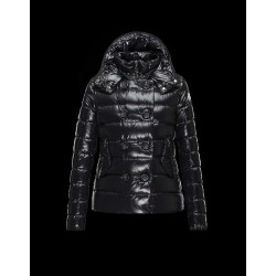 Moncler PLANE Double-Breasted Turtleneck Black Jackets Lacquered Nylon Womens 41382558CE