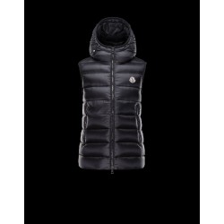 Moncler RAY Detachable Hood Turtleneck Black Waistcoats Techno Fabric Mens 41456966IC