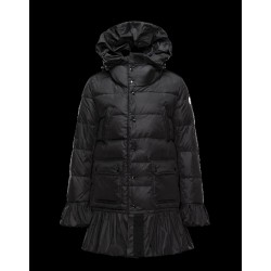 Moncler SERRE Turtleneck Black Coats Nylon/Polyamide Womens 41456720IX