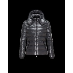 Moncler Bady Detachable Hood Steel grey Jackets Lacquered Nylon Womens 41224540KR