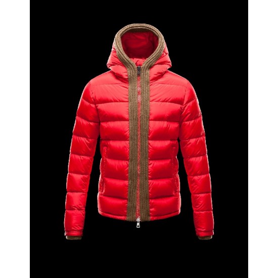 Moncler CANUT Knitted Collar Red Jackets Pa/Polyurethane Mens 41311219EJ