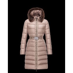 Moncler FABREFUR Detachable Turtleneck Light brown Coats Polyester/Beaver Womens 41456774PI