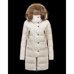 Moncler FRAGON Fur Hood Ivory Jackets Pa/Racoon Womens 41311175WM