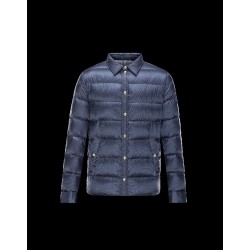 Moncler GAMME BLEU Classic Neckline Dark blue Jackets Nylon/Polyamide Mens 41472641RK