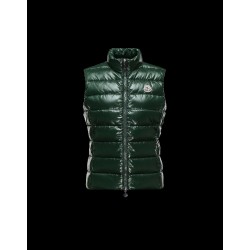 Moncler Ghany Mock Neckline Emerald green Waistcoats Nylon/Polyamid Womens 41236562FN