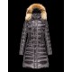 Moncler HERMIFUR Ultralight Turtleneck Steel grey Coats Nylon/Racoon Womens 41456718CD