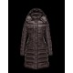 Moncler HERMINE Ultralight Detachable Turtleneck Dark brown Coats Nylon/Polyamid Womens 41378010AV