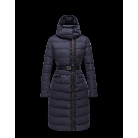 Moncler LANOUX Detachable Turtleneck Dark blue Coats Nylon/Polyester Womens 41472649TK