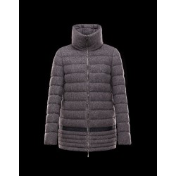 Moncler LEUCATE Turtleneck Steel grey Coats Viscose/Angora/Polyamide Womens 41456714CM