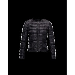 Moncler LISSY Ultralight Round Collar Black Jackets Polyamide Womens 41338938UI