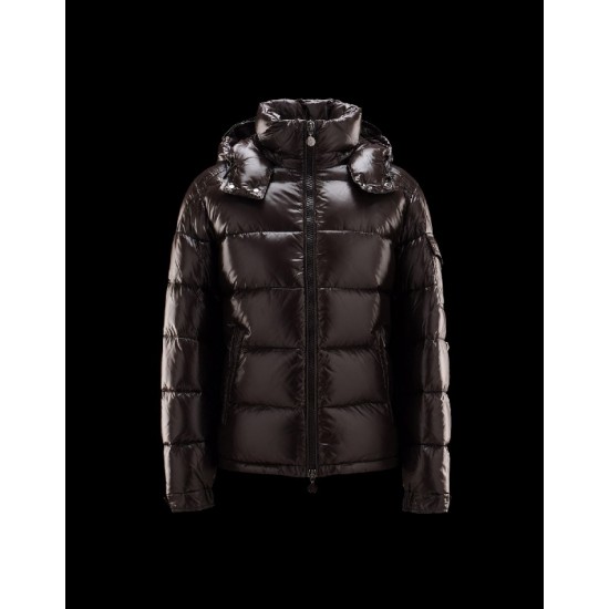 Moncler Maya Detachable Hood Dark brown Jackets Nylon/Polyamid Mens 41236584SX