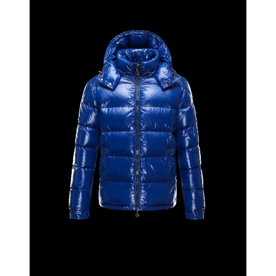 Moncler Maya Detachable Hood Slate blue Jackets Nylon/Polyamid Mens 41236584WA