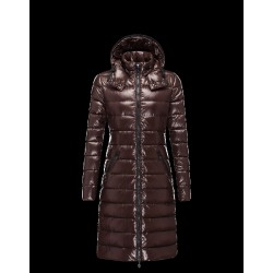 Moncler Moka Detachable Hood Dark brown Coats Nylon/Polyamide Womens 41224531VB