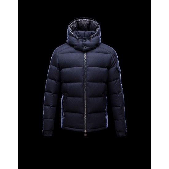 Moncler Montgenevre Detachable Hood Blue Jackets Flannel Wool Mens 41249881MK