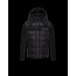 Moncler RYAN Detachable Hood Turtleneck Black Jackets Polyamide/Wool Mens 41456962LM