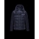 Moncler RYAN Detachable Hood Turtleneck Dark blue Jackets Flannel Wool Mens 41456962IB