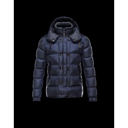 Moncler ALFRED Detachable Hood Knit Collar Blue Jackets Nylon/Polyamid Mens 41380992NO