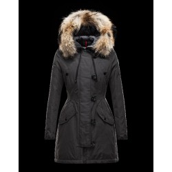 Moncler ARRIOUS Turtleneck Steel grey Parka Polyester/Cotton/Racoon Womens 41463417ME