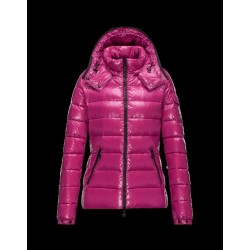 Moncler Bady Detachable Hood Pink Jackets Lacquered Nylon Womens 41224540GR