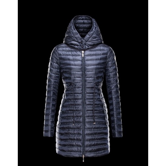 Moncler BARBEL Ultralight Round Collar Blue Jackets Nylon/Polyamide Womens 41411433AK