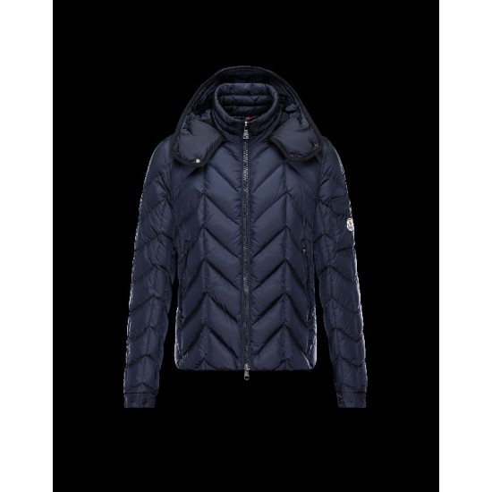 Moncler BERRIAT Detachable Hood Turtleneck Dark blue Jackets Nylon/Polyamid Mens 41456793QL