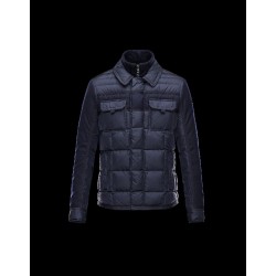 Moncler BLAIS Turtleneck Dark blue Jackets Polyamid/Wool Mens 41378018WC