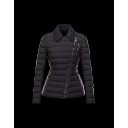 Moncler BRIERE Classic Neckline Broadcloth Collar Black Overcoats Techno Fabric Womens 41457362EI