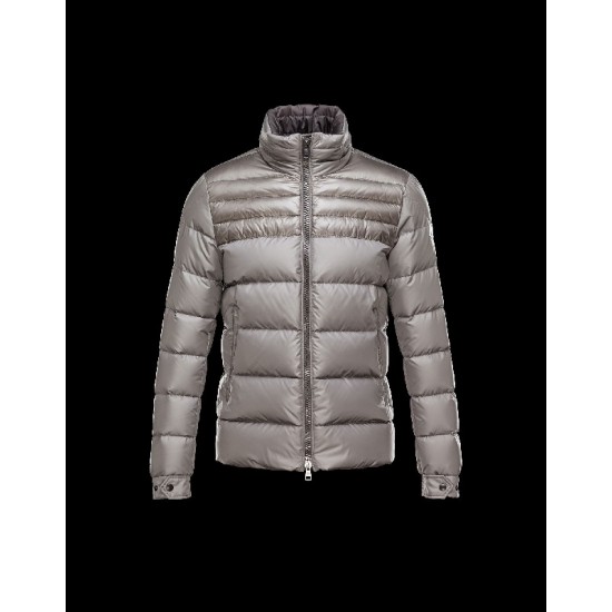 Moncler DINANT Concealed Hood Turtleneck Grey Jackets Polyester Mens 41382282FA