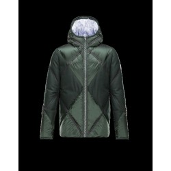 Moncler GAMME BLEU Turtleneck Dark green Jackets Polyamide/Wool/Flannel Mens 41464454RQ