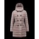 Moncler GARBET Double-Breasted Detachable Dove grey Coats Techno Fabric Womens 41456711MW