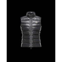 Moncler Ghany Mock Neckline Steel grey Waistcoats Nylon/Polyamid Womens 41236562FX