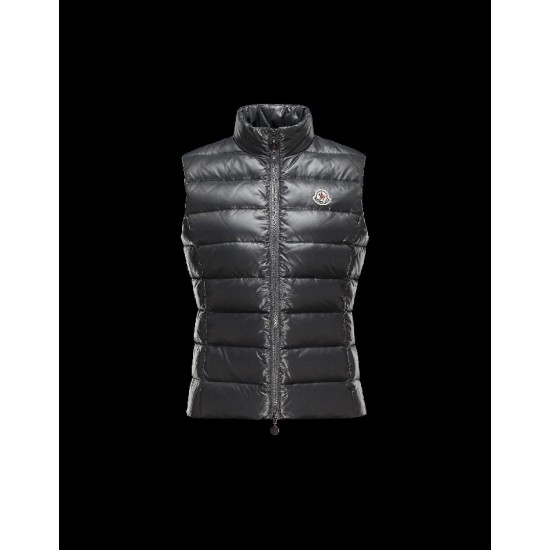 Moncler Ghany Mock Neckline Steel grey Waistcoats Nylon/Polyamid Womens 41236562FX