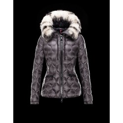 Moncler GRESFUR Ultralight Turtleneck Fur Collar Steel grey Jackets Nylon/Racoon Womens 41456951CR