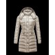 Moncler HERMINE Ultralight Turtleneck Beige Coats Nylon Womens 41378010UK