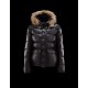 Moncler Hubert Ultralight Fur Trimmed Black Jackets Wool/Polyamide Mens 41236416HV