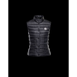 Moncler LIANE Ultralight Mandarin Collar Black Waistcoats Techno Fabric/Polyamide Womens 41344266SD