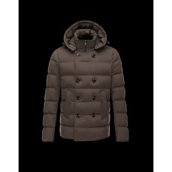 Moncler LOIRAC Double-Breasted Turtleneck Dark green Jackets Elastane/Nylon Mens 41378031RR