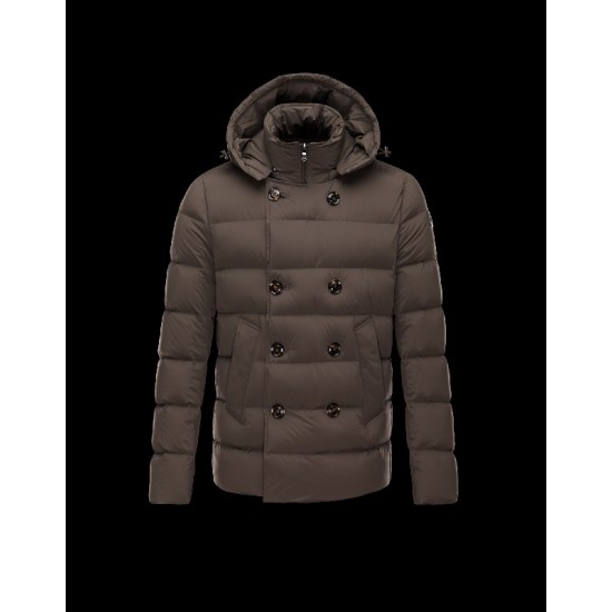 Moncler LOIRAC Double-Breasted Turtleneck Dark green Jackets Elastane/Nylon Mens 41378031RR