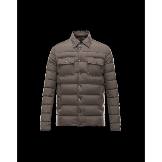 Moncler LUBERON Classic Neckline Dark green Jackets Polyamid/Elastane Mens 41378025GD